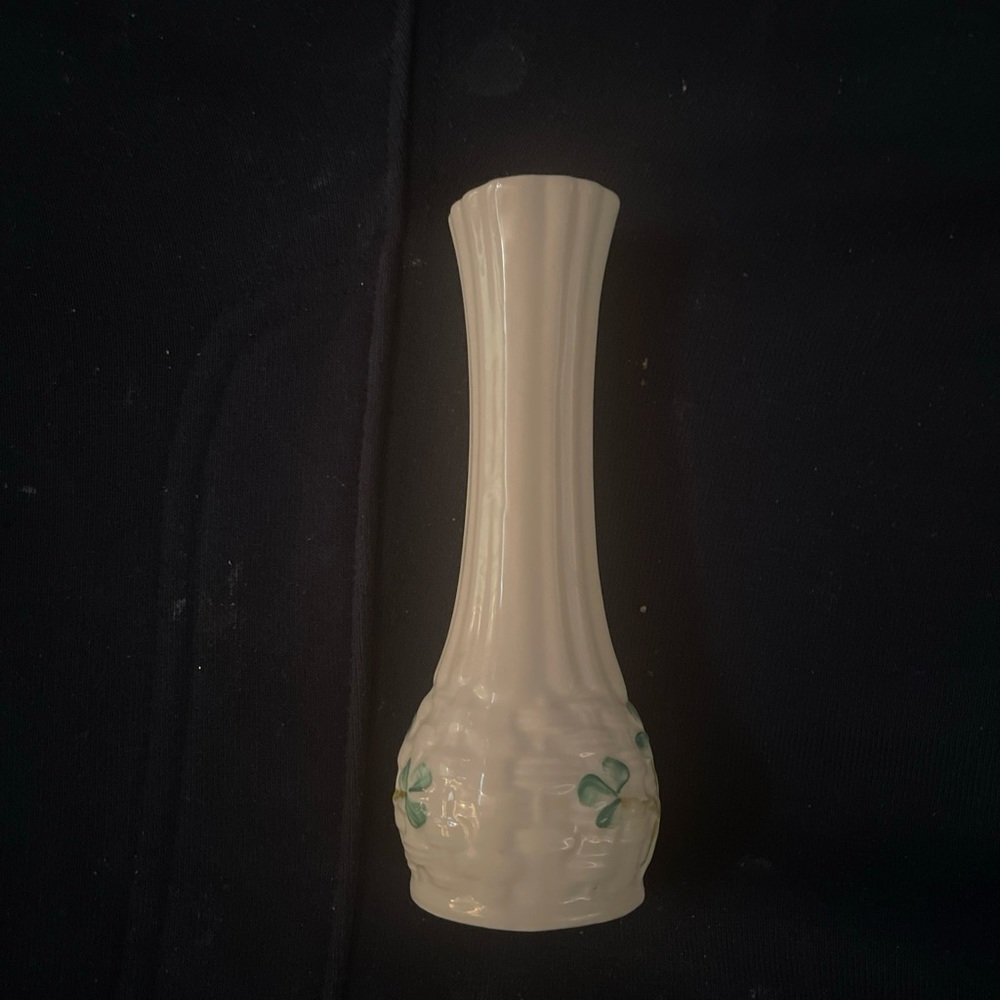 Vintage Belleek Millennium 2000 shamrock vase